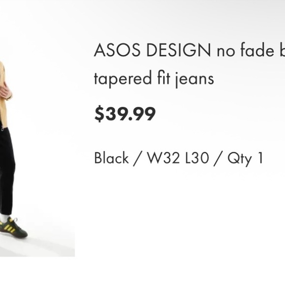 ASOS Black Slim Straight tapered Jeans - Picture 1 of 4
